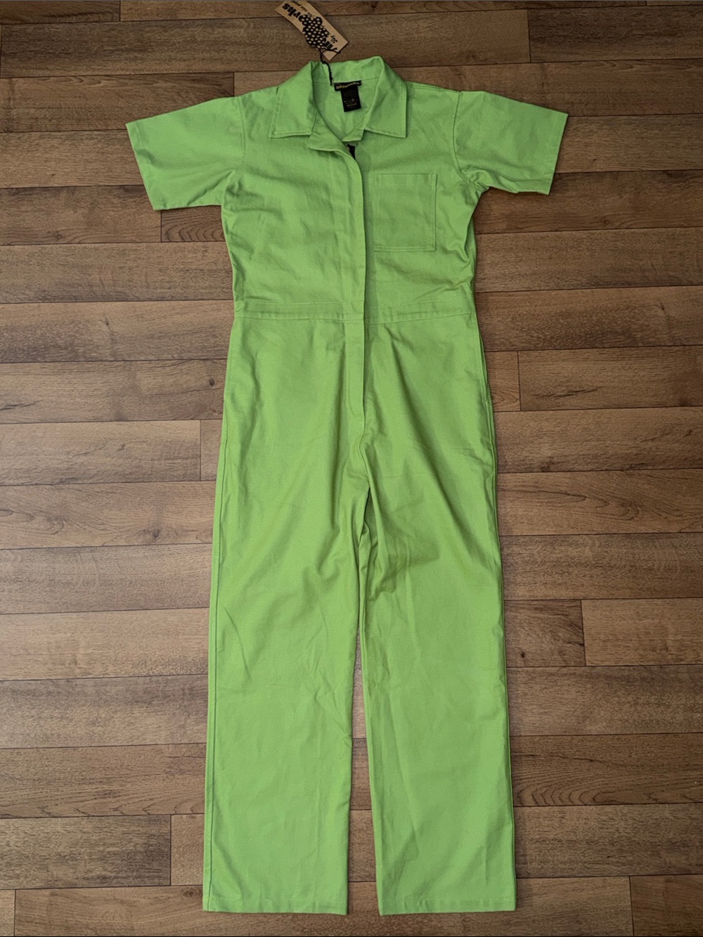 Nooworks Size Medium Lime Green Coveralls Jumpsuit 100% Organic Cotton Artsy M